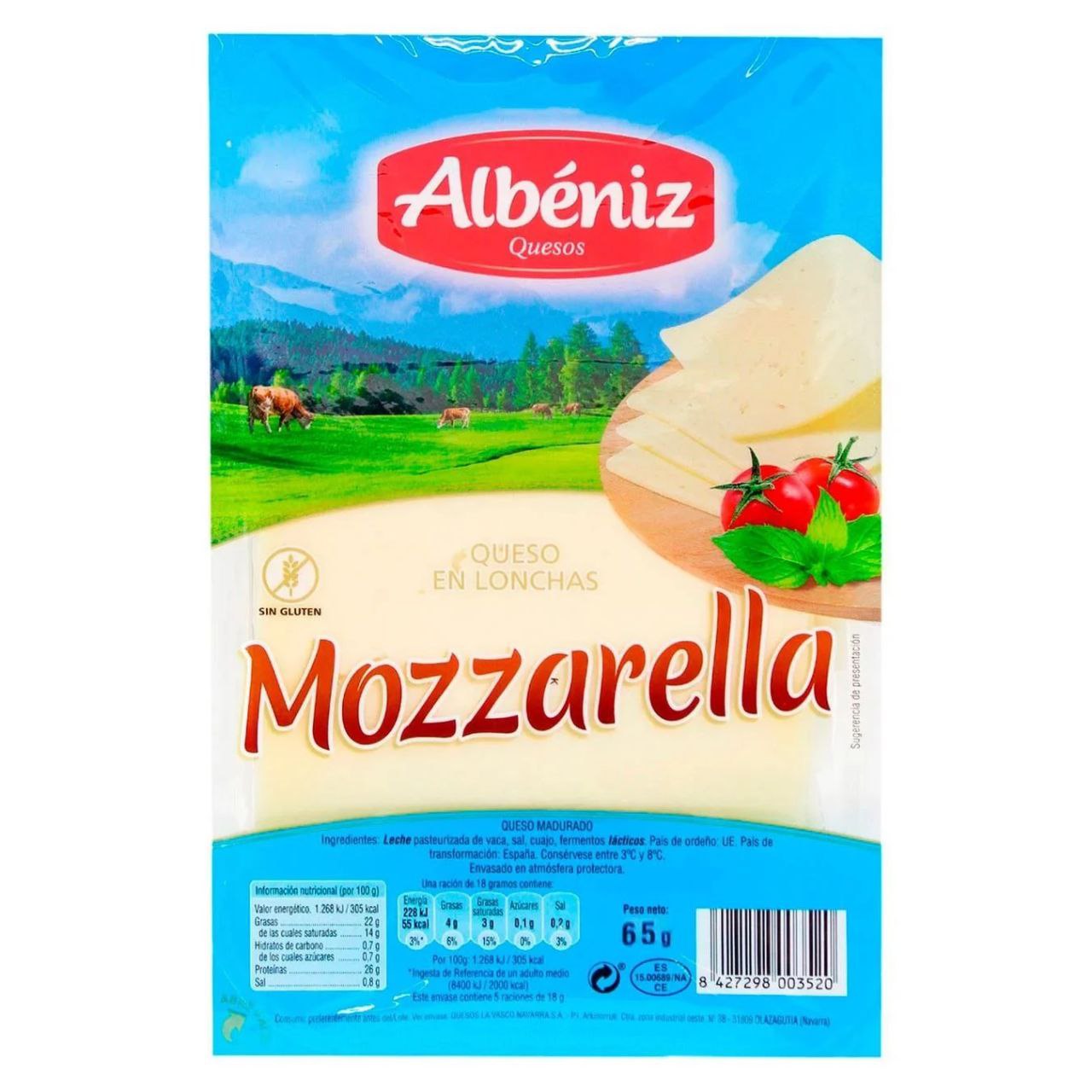 Сир Моцарелла Albeniz 20% наріз 65г